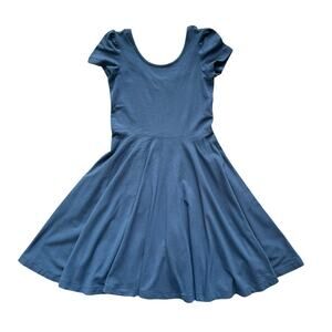 Olive + Lou Blue Bamboo Short Sleeve Twirl Dress Size 6